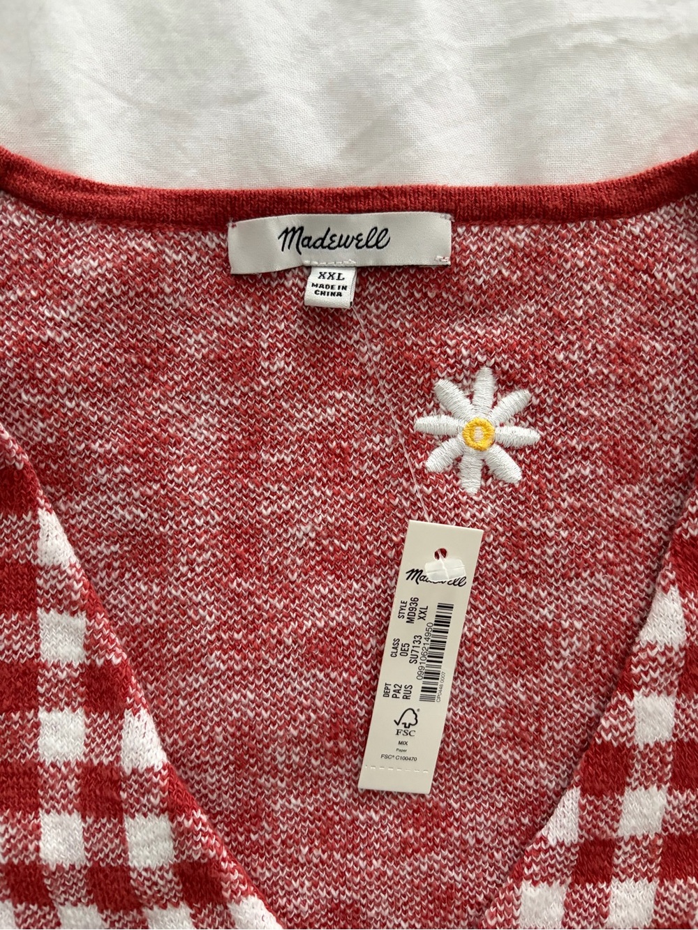 Madewell Spring Cardigan Gingham Daisy-Embroidered - Picture 11 of 12